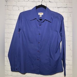 Talbots Blue Button-Up Blouse